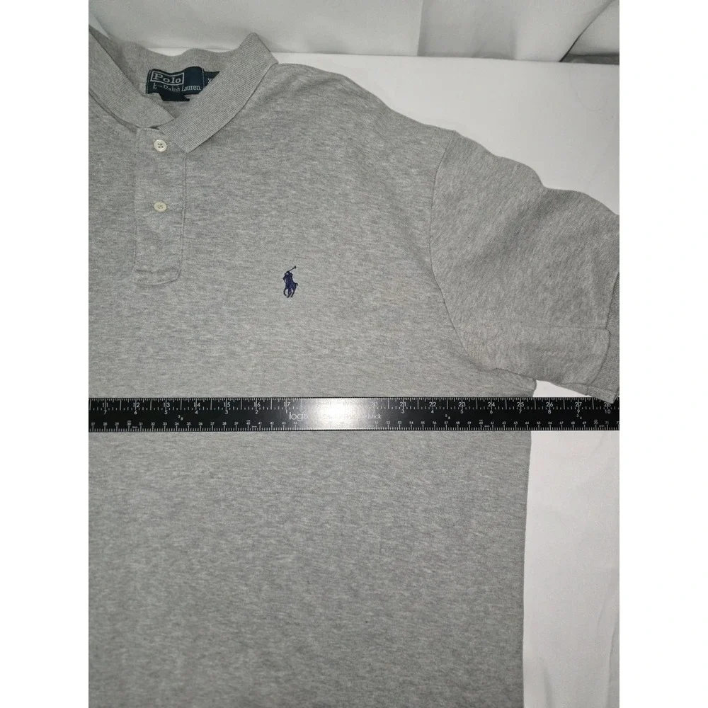 Polo Ralph Lauren Gray Grey Short Sleeve 100% Cotton Polo Shirt Men's Size XL